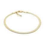 Load image into Gallery viewer, Gold Stainless Steel Herringbone Anklet 
Length: 9&quot; + 1&quot;
Width: 4mm
