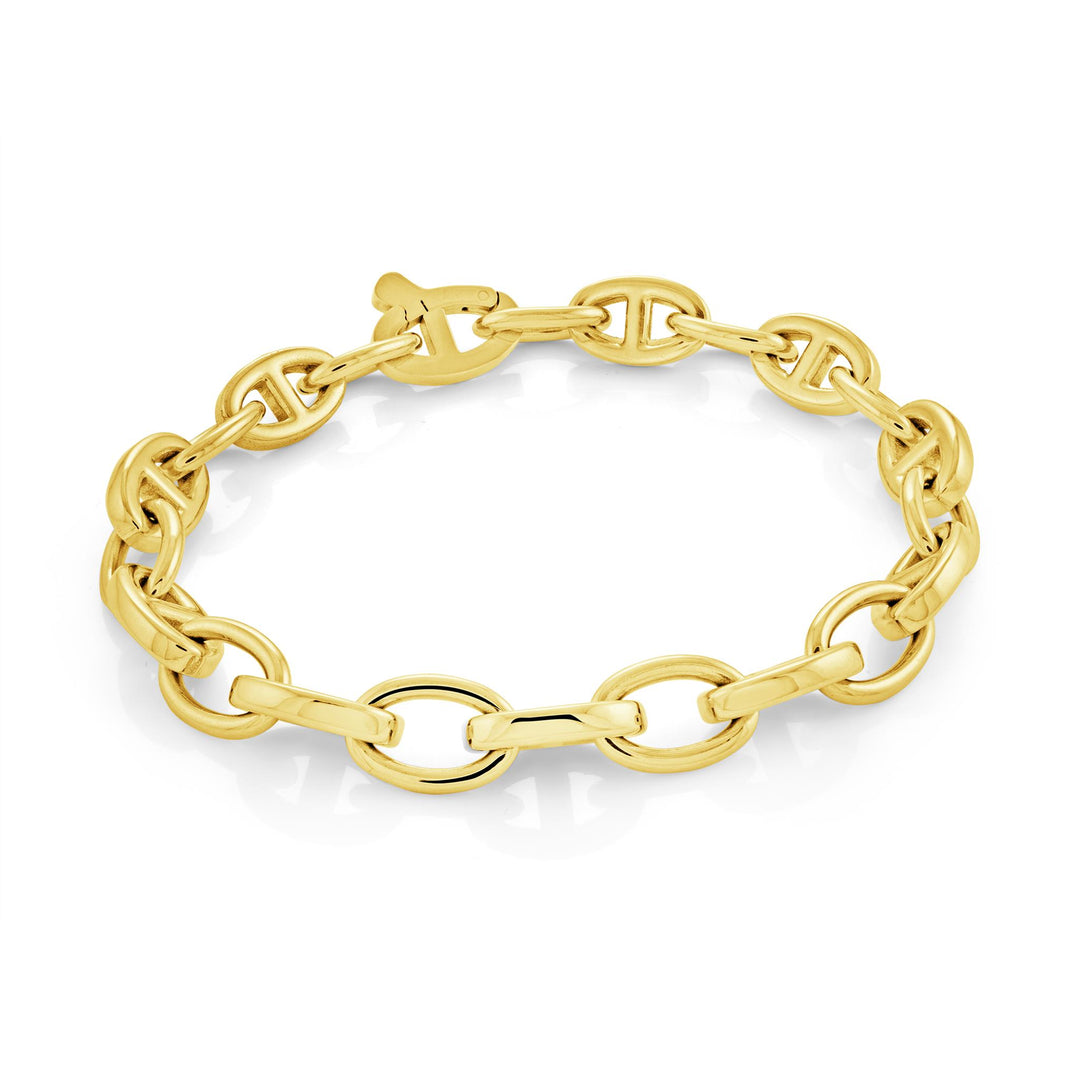 Gold Stainless Steel Marine Bracelet 
Length: 8.5"