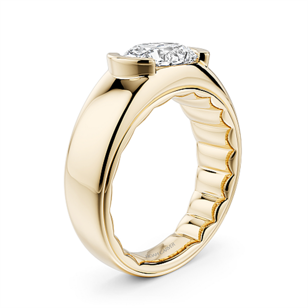 Yellow Gold Solitaire Diamond Engagement Ring Semi-Mount
Fits Centre: