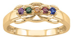 Load image into Gallery viewer, Personalized Yellow Gold Single Row Family Ring 
Number of stones available: 3 - 7
