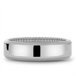 Load image into Gallery viewer, Men's White Gold Bevel Band with Polished Finish 
Top Width: 6.5 mm