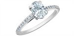 Load image into Gallery viewer, 14K White Gold Side Stones Oval Lab Diamond Engagement Ring
