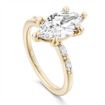 Load image into Gallery viewer, Yellow Gold Side Stones Diamond Engagement Ring Semi-Mount
Fits Centr