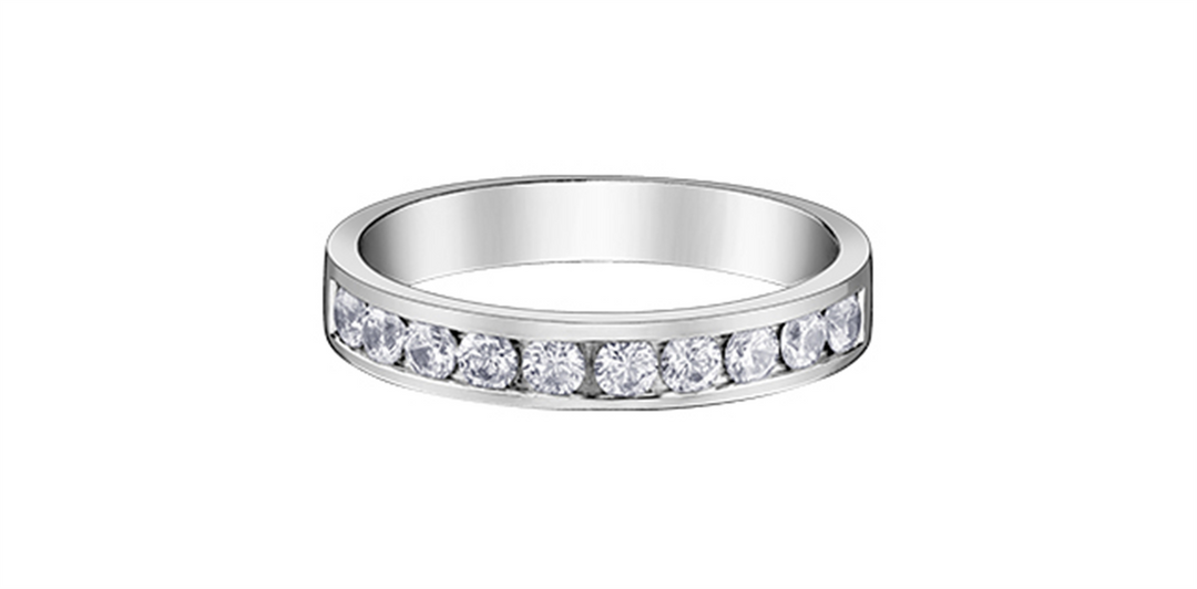 Lady's 14K White Gold Channel Set Diamonds Band
Diamond Shape: Round