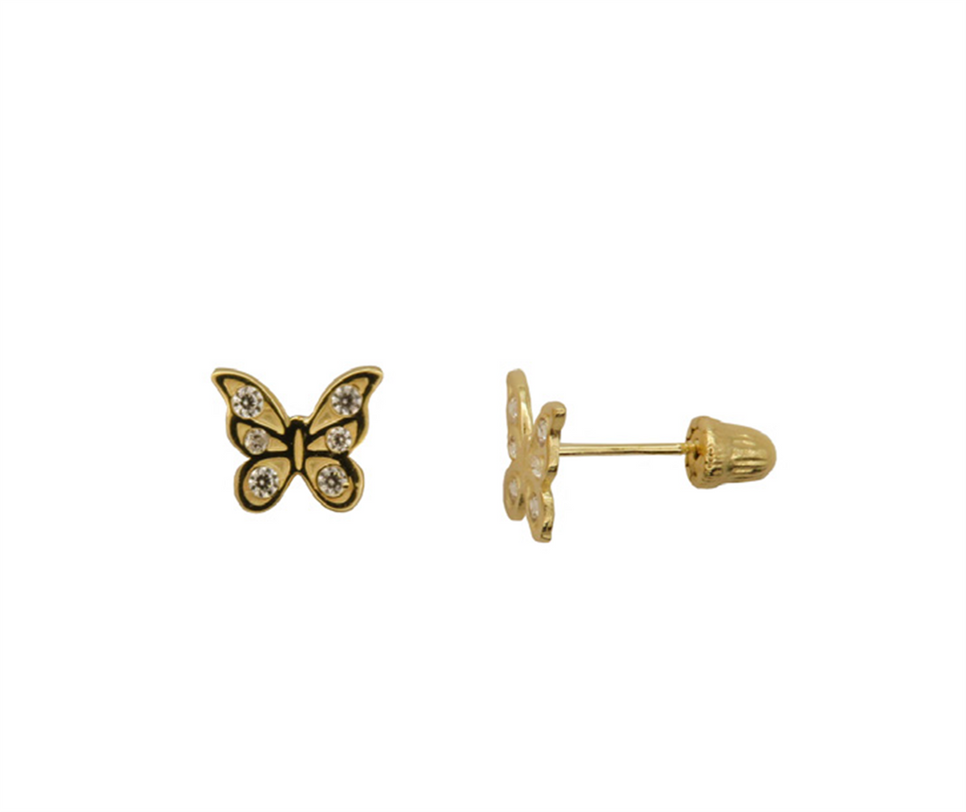 Kid's 10K Yellow Gold Butterfly with CZ Stud Earrings

Dimensions: 6