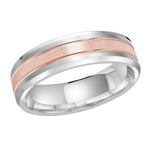 Load image into Gallery viewer, Men&#39;s 10K White &amp; Rose Gold Bevel Band with Satin Finish
