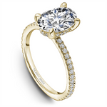 Load image into Gallery viewer, 14K Yellow Gold Side Stones Diamond Engagement Ring Semi-Mount
Fits C