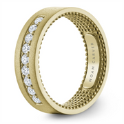 Men's Yellow Gold Flat Diamond Band
