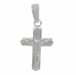 Load image into Gallery viewer, Sterling Silver Polished Crucifix Religious Pendant 
Length: 19mm
