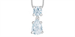 Load image into Gallery viewer, 10K White Gold Lab Diamond Dangle Polished Pendant Necklace

PENDANT
