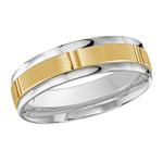 Load image into Gallery viewer, Men&#39;s 10K White &amp; Yellow Gold Stepped Down Edges Band with Satin Finish
