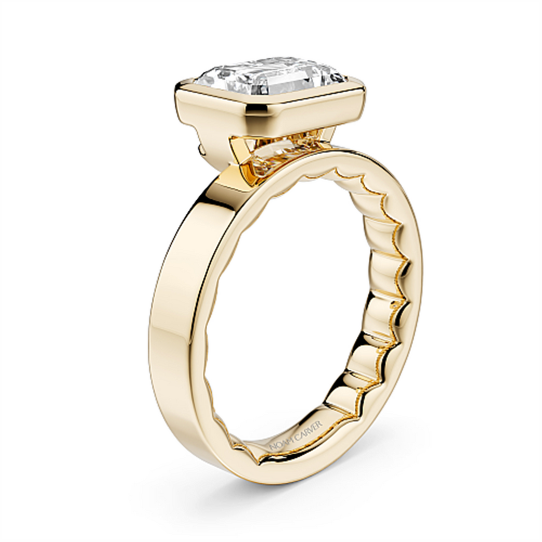 Yellow Gold Solitaire Diamond Engagement Ring Semi-Mount
Fits Centre: