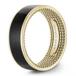 Load image into Gallery viewer, Men's Yellow Gold Flat Band with Polished Finish and Enamel Inlay
Top
