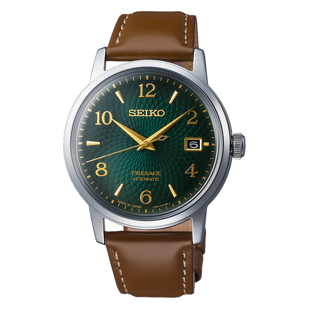 SEIKO Men's Stainless Steel Automatic Dress Watch with Green Dial
Col