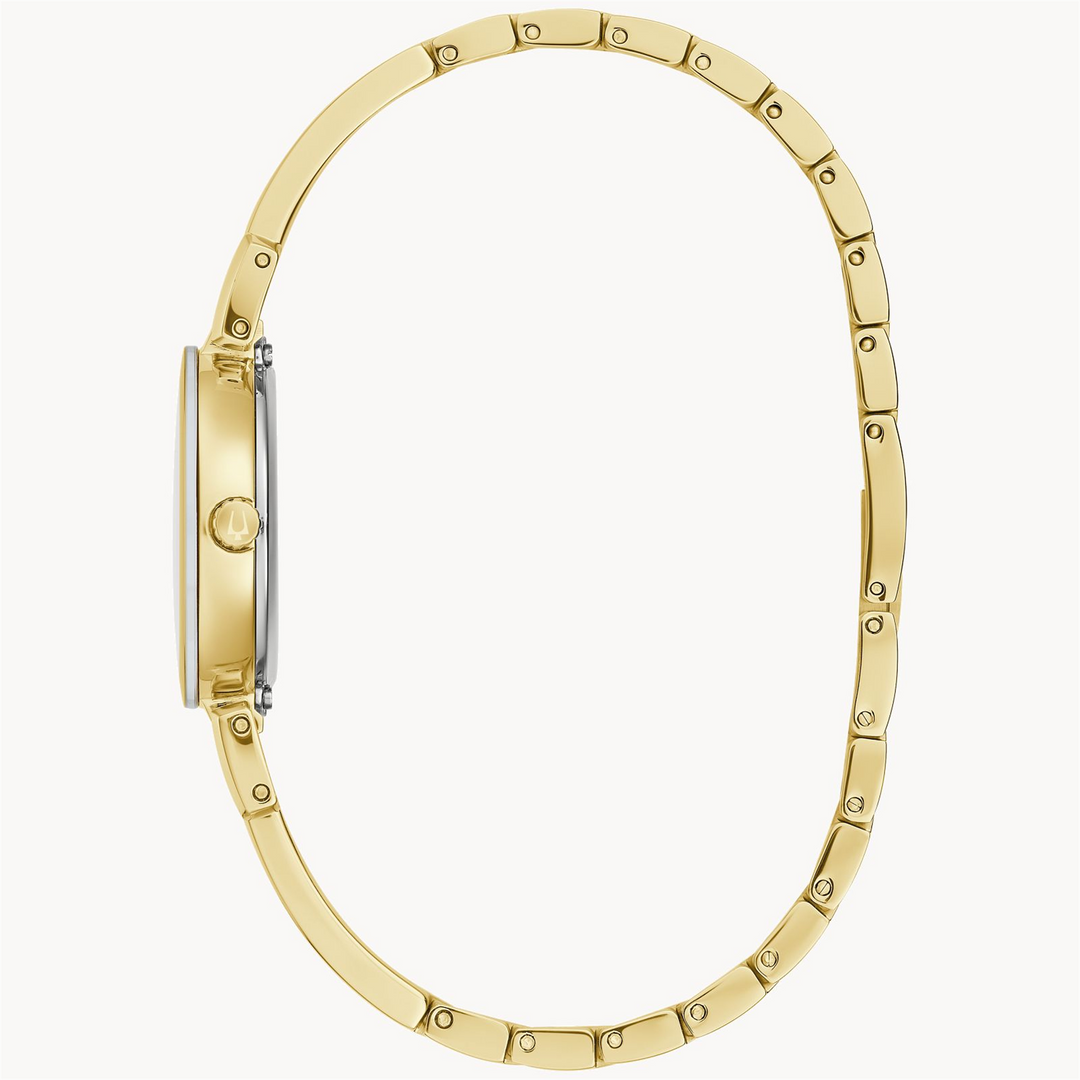 BULOVA Lady's Stainless Steel Quartz Dress Watch with Gold Dial
Colle