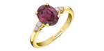 Load image into Gallery viewer, 10K Yellow Gold Garnet and Diamonds Ring
Primary Stone: Oval-Cut Garn
