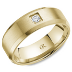 Load image into Gallery viewer, Men's Yellow Gold Bevel Diamond Band 
Total Diamonds: 0.07cttw
Top W