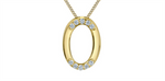 Load image into Gallery viewer, 10K Yellow Gold Lab Diamonds Oval Pendant Necklace

PENDANT
Total D

