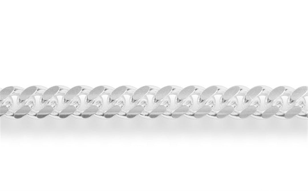 Sterling Silver White Miami Cuban Chain 
Width: 6.7mm
Length: 22"