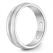 Men's White Gold Beaded Band with Polished Finish